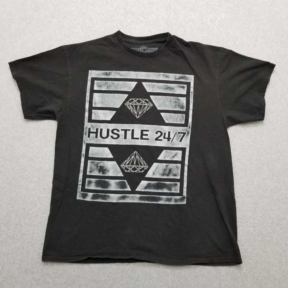 GORT Shirt Mens Large‎ Black Diamond Hustle 24/7 Short Sleeve
